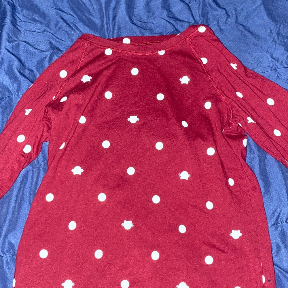 size 8, maroon cat long sleeve shirt (no refunds)